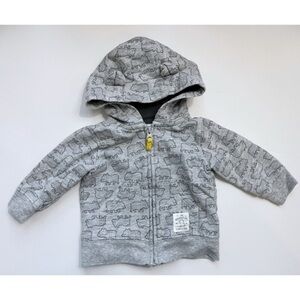 Just One You by Carters • Grey Bear Pattern Baby Zip Up Hoodie